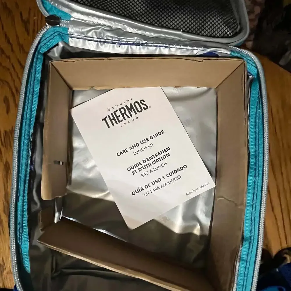 Thermos Insulated Lunch Kit Nwt Blue Pocketdot Kids Unisex Boys Or Girls